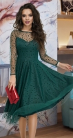 Нарядное платье № 4173 изумрудное