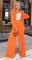 Оранжевый брючный костюм